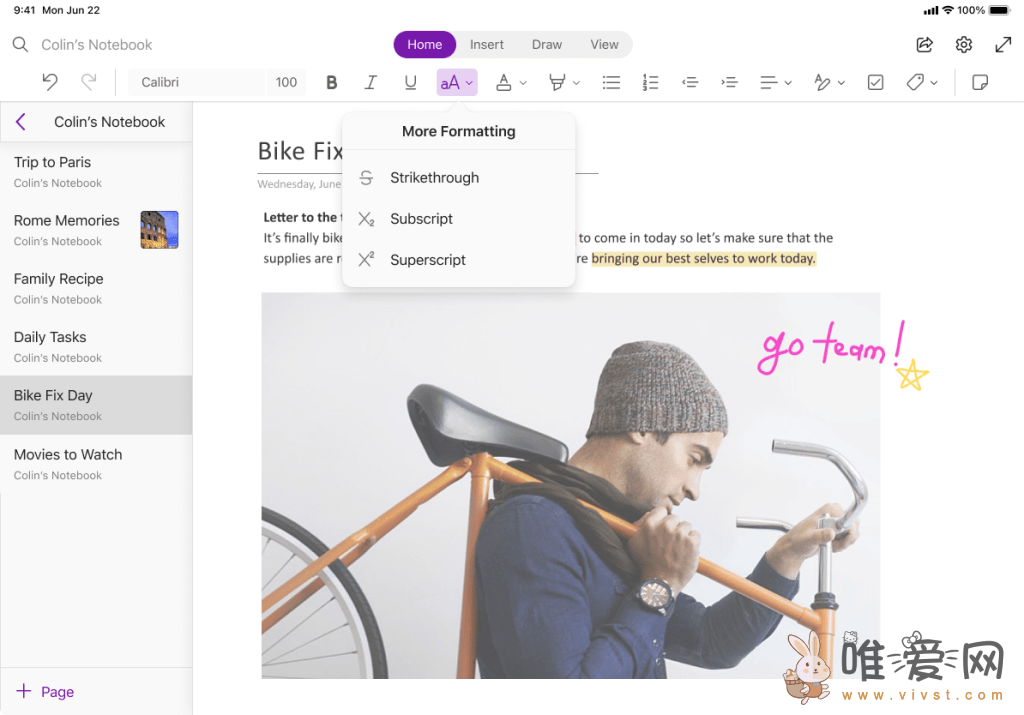 微软升级iPad版OneNote应用：支持用户在撰写文档、笔记中上标和下标！