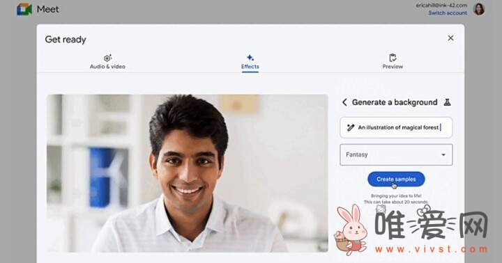 谷歌Meet加入AI元素：输入文字描述即可生成背景图像！
