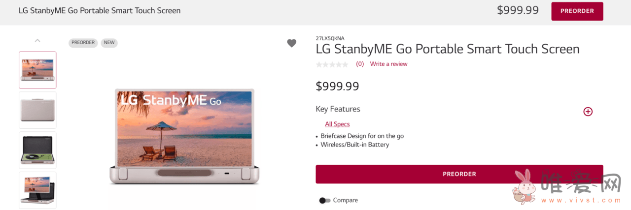 LG StanbyME Go“旅行箱智能屏”上市：27 英寸 FHD 售价1000 美元！