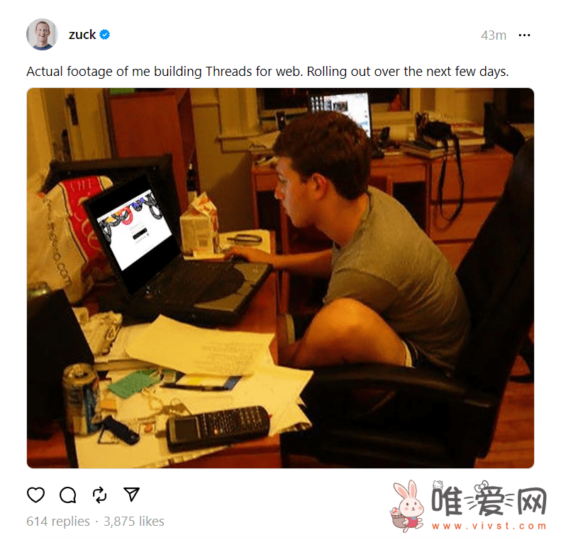 扎克伯格透露Threads网页版画面：称几天内推出！